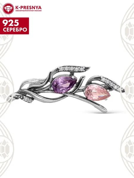 Брошь женская серебро 925, подарок на новый год 2026