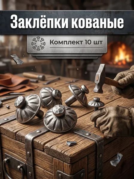 Заклёпки кованые металлические 24/22/6 мм комплект 10 шт