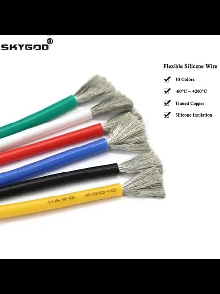 Красный силиконовый кабель 12AWG, 1 Meter