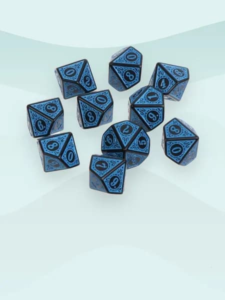 10-гранные акриловые игральные кости D10, 10 шт., Синий