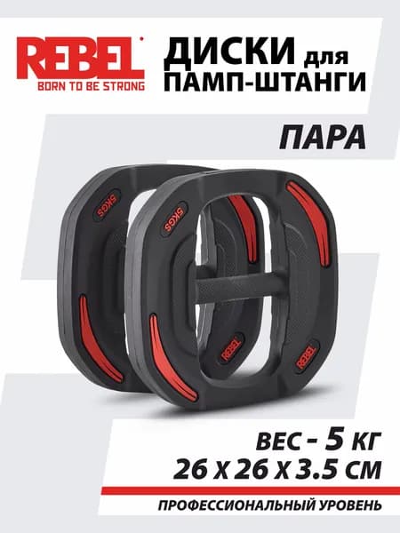 Диски 5 кг для быстрозажимной системы фиксации для памп-штанги REBEL R-SMRTP