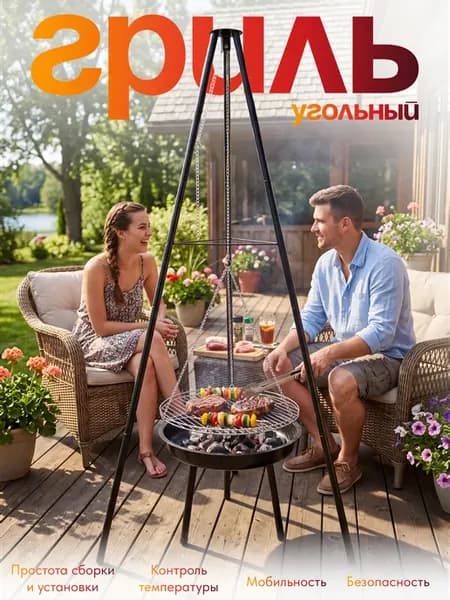 Барбекюшница уличная для дачи, гриль туристический