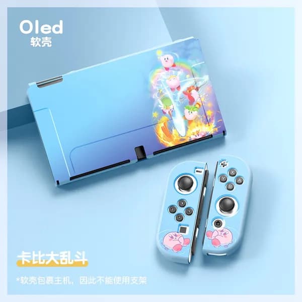 Чехол для Nintendo Switch OLED, новый, матовый TPU, с тиснением, раскрашенный, печатный, разделенный мягкий корпус