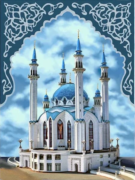 Алмазная мозаика на подрамнике 40х50 "Мечеть Кул Шариф"