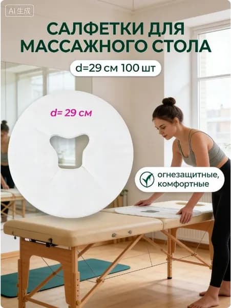 Одноразовые салфетки с отверстием для массажного стола, силиконовых подушек