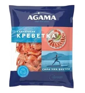 Креветка камчатская варёно-мороженая 35/45, Agama, 800 г