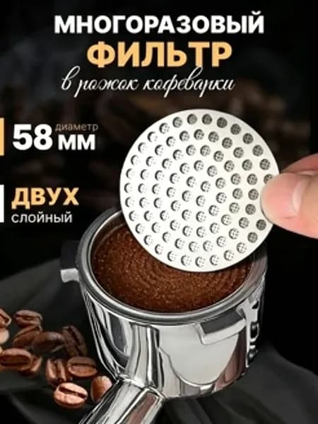 Многоразовый фильтр 58 мм для рожка кофеварки