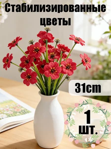 Стабилизированные цветы 31 см 1 шт бордовый