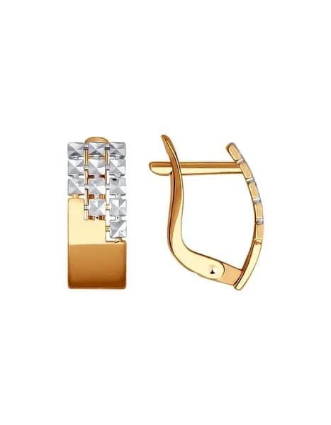 Серьги из комбинированного золота 375 пробы