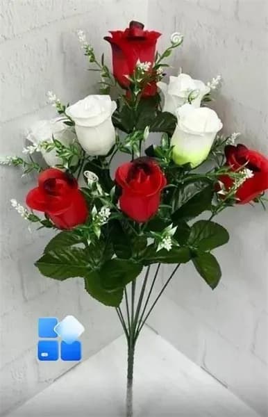 Искусственные розы 58 см,2 букета по 5 бутонов - долговечные декоративные цветы для дома,свадьбы и интерьера