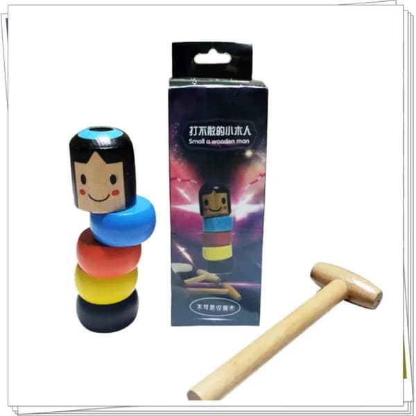 Небьющаяся деревянная игрушка-человечек