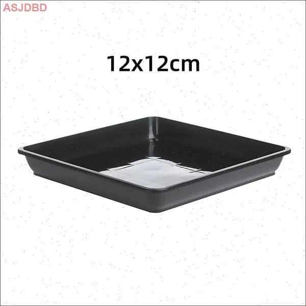 Поддон для цветов 12 см x 12 см x 1.8 см 1 шт пластик черно-серый