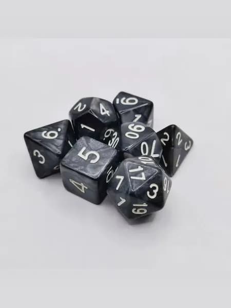 Набор игральных костей из 7 штук с жемчужной текстурой Кубики для DND и настольных игр
