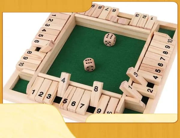 Настольная игра "Закрой коробку" (Shut The Box) для развития математики у детей 4-7 лет