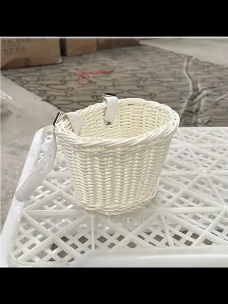 Плетеная корзина для велосипеда DD329 Белый, 18x14x12 White