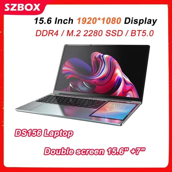 Мини-ПК 15.6" N100 Ноутбук (Intel Alder Lake N100, RAM 8 ГБ, SSD 256 ГБ, Intel Graphics, Windows 11 Pro), серебристый