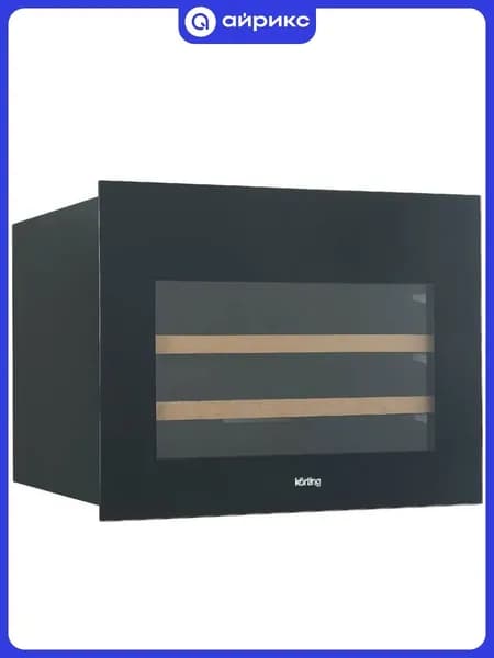 Встраиваемый винный шкаф Korting KFW 501 SL GXN, 2 полки, 28 бут, черный/черная нержавеющая сталь