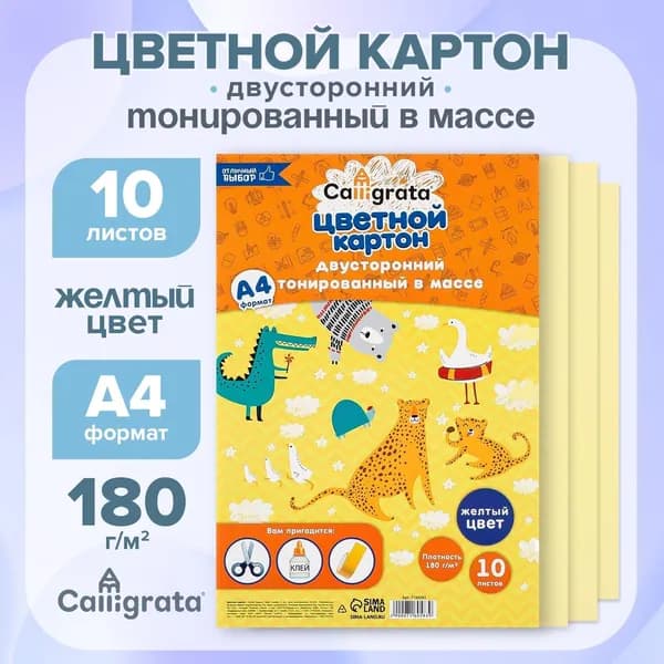 КартонДвухсторонняя A4, количество листов: 10