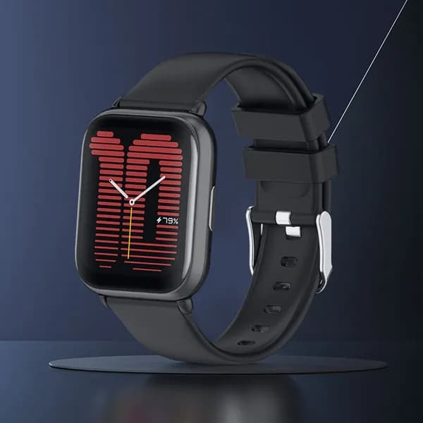 Силиконовый ремешок Amazfit Active, 20 мм, черный глянцевый