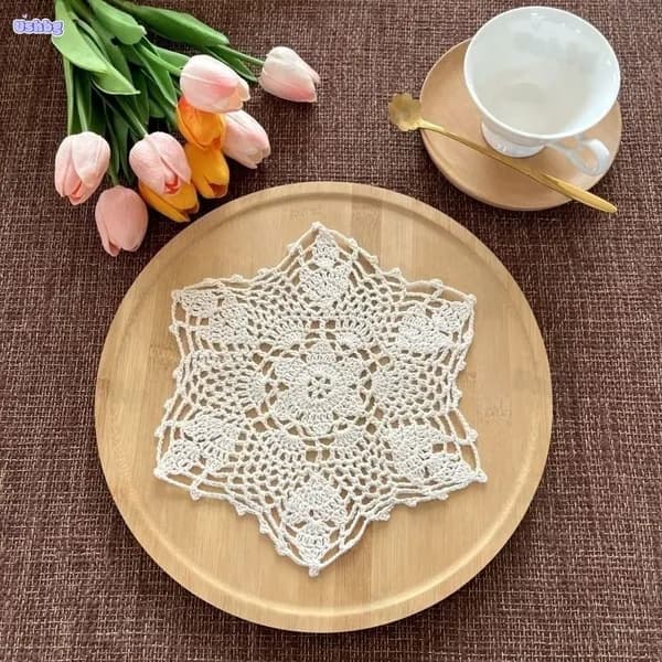 Салфетка сервировочная 22x22 см 1 шт поликоттон бежевый