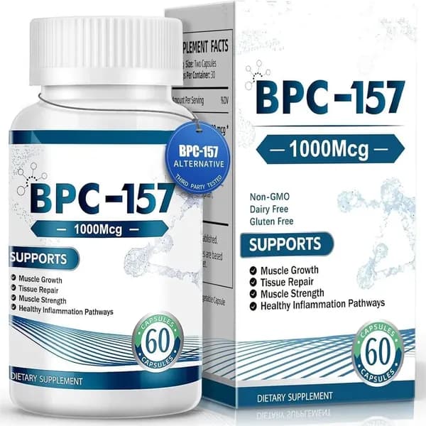Капсулы с пептидом BPC-157, новым защитным соединением без ГМО, безглютеновой добавкой для восстановления мышц и тренировок, 60 капсул