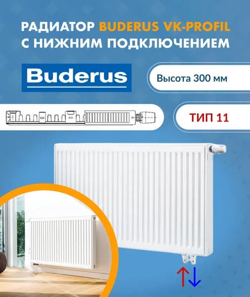 Панельный радиатор Buderus Logatrend VK-Profil 11/300/1800 7724112318AF. Товар уцененный