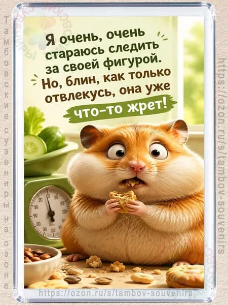 Магнит на холодильник "Слежу за фигурой"
