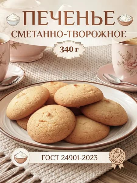 Печенье сдобное "Сметанно-творожное", 340 гр.