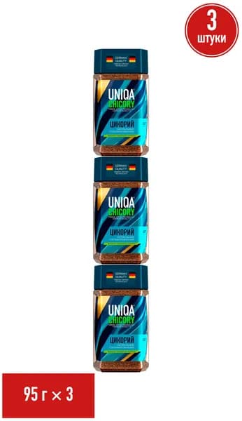 Цикорий Uniqa Chicory растворимый сублимированный 95 г, набор: 3 штуки