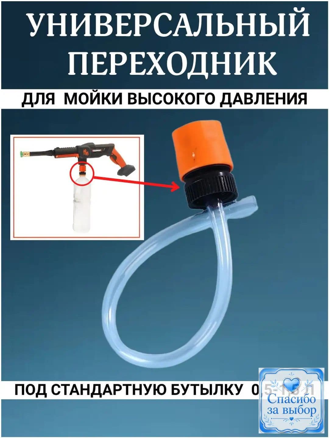 Универсальный премиумадаптер для бутылки к аккумуляторной мойке высокого давления, быстросъемный шланг для забора химии или пены объемом 12 л