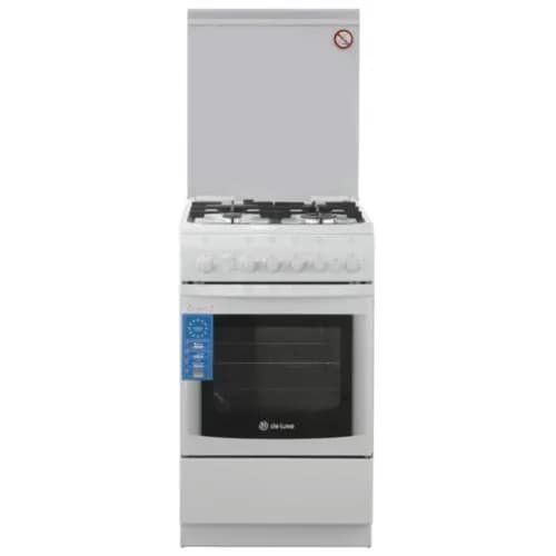 de luxe 506040.11г(кр) ЧР комб/пл Плита газовая 506040.11Г (КР) ЧР белый, конфорок 4 шт, духовка 54 л, 50 см x 85 см x 60 см
