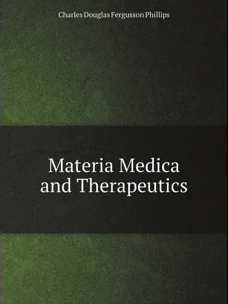Materia Medica and Therapeutics