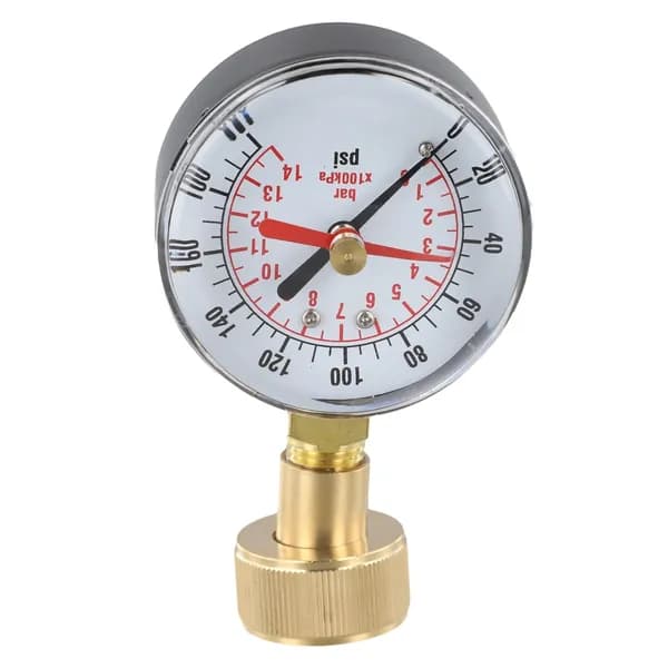 Манометр для измерения давления воды 0-200 PSI, резьба для шланга 2-1/2, 3/4 дюйма.