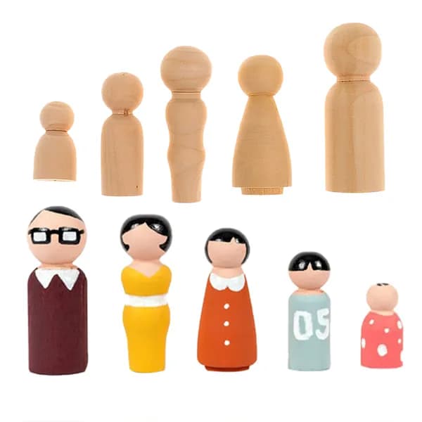 игрушки из дерева для росписи, семейная тематика