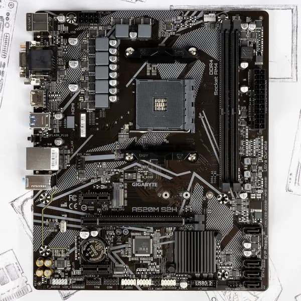 Материнская плата Gigabyte A520M S2H A520 2xDDR4 HDMI DVI VGA AM4 mATX