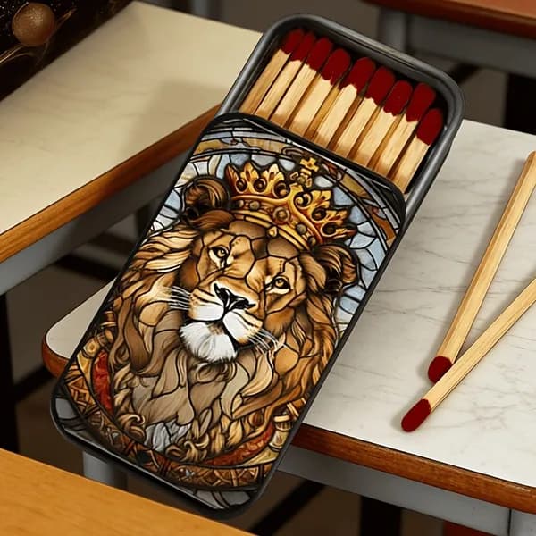 1 шт. спичечный коробок с короной золотого льва, без учета спичек
