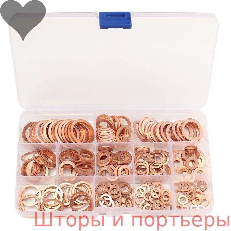 100/150/200/250/280 шт., набор прокладок с медной шайбой, гайка и болт, комплект плоского кольцевого уплотнения с коробкой (M6-M20)