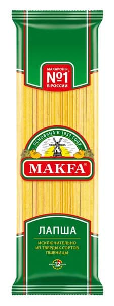 Макароны лапша Makfa длинные высший сорт, 450г