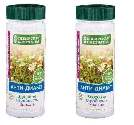 Сибирская клетчатка Клетчатка Анти-Диабет, 170 г, 2 шт//
