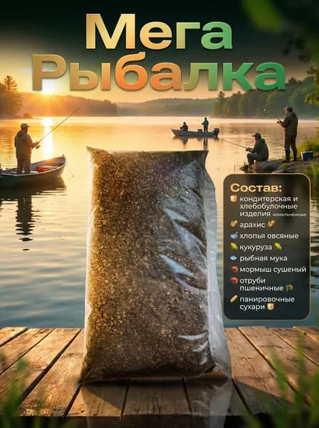Прикормка для рыбалки улов 100% Присутствует (усилитель запаха и клева) 605гр