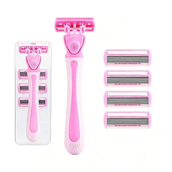 Сменные кассеты с женской бритвой Lady3-4set совместимы с популярными женскими бритвами, 5 шт. по 4 лезвия + 1 станок