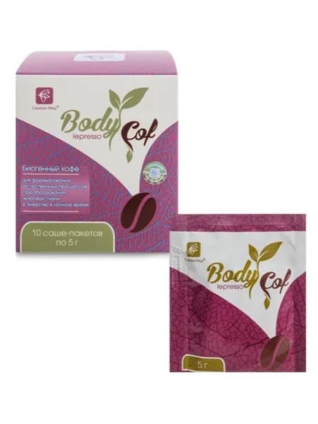Кофейный напиток BodyCof lepresso ВЕЧЕР биогенный кофе, 10 саше-пакетов по 5 г. Сашера-Мед