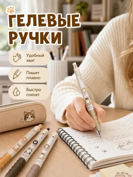 Набор ручек, цвет: Черный, 4 шт.