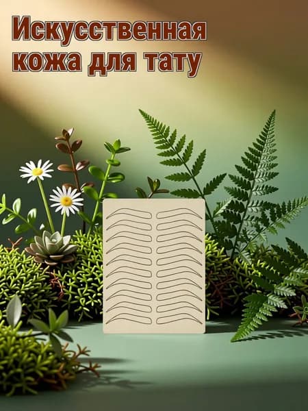 Силиконовая кожа для практики татуажа бровей светло-жёлтого цвета для обучения