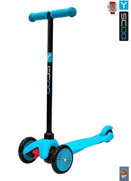 Самокат Y-SCOO mini A-5 Simple цв. blue с цветными колесами,руль одно положение, не подъемный