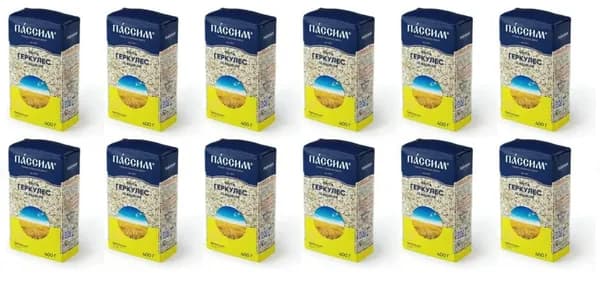 Пассим Геркулес 12 месяцев, мягкая упаковка, 400 гр, 12 шт./