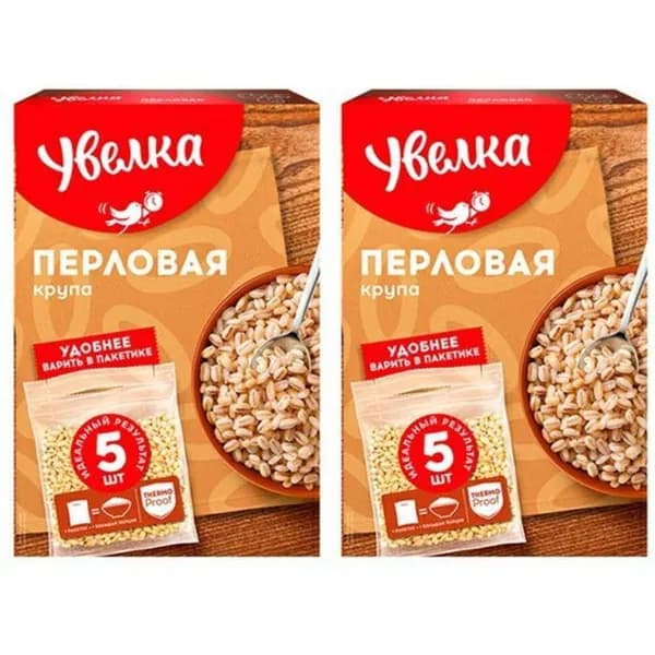 Крупа перловая Увелка в варочных пакетиках 80 г х 5 шт, набор: 2 штуки