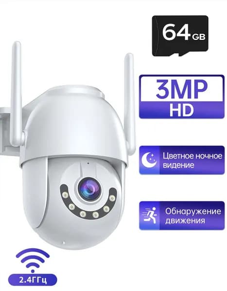 Камера видеонаблюдения wifi для дома поворотная