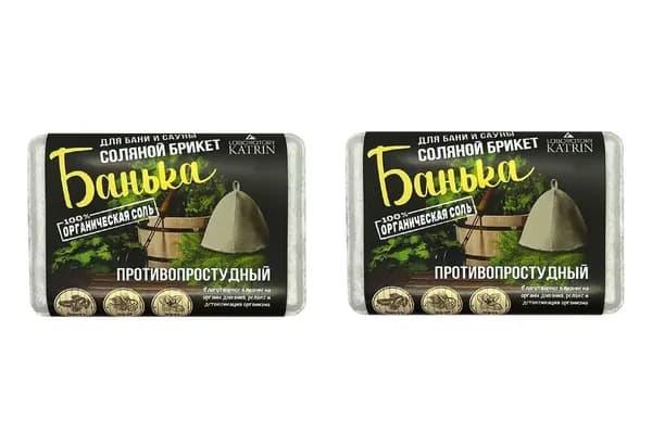 Laboratory KATRIN Соляной блок для бани Банька, Противопростудный, 1300 г, 2 шт