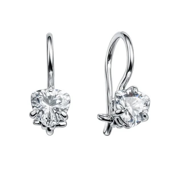 Серьги детские с фианитами серебро 925 пробы 585GOLD